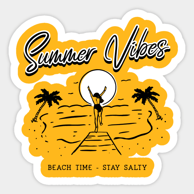 Beach time. Stay salty. An ocean breeze puts a mind at ease. Sticker by Your_wardrobe